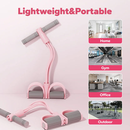 Merach Multifunction Pedal Resistance Band, Elastic Pull Rope Fitness, Full-Body Workout at Home Gym, Exercise Sit-Up, Yoga, Abdominal Training